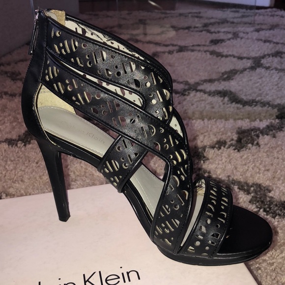 Calvin Klein Black Multi Strap Heels Pumps - Picture 8 of 8